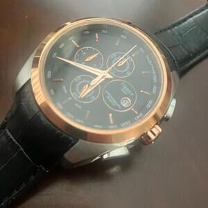 Tissot Couturier chronograph 44mmRose Gold and Black Chronograph Watch
